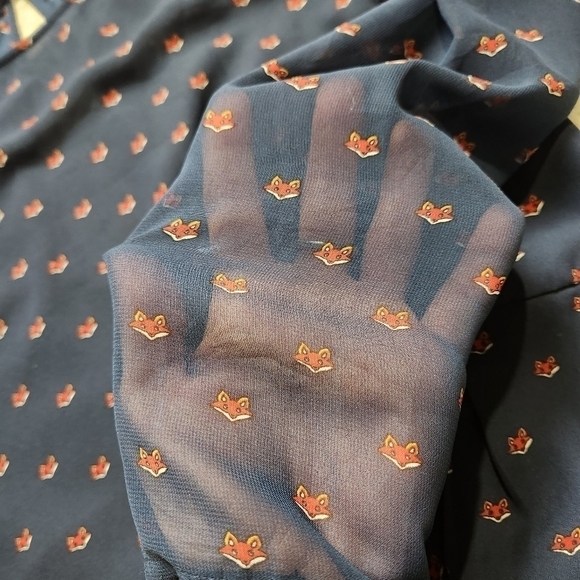 Romper Navy blue with small fox print Size 10 DIVIDED - Picture 12 of 15